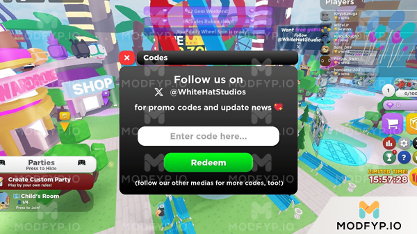 Roblox Party Codes March